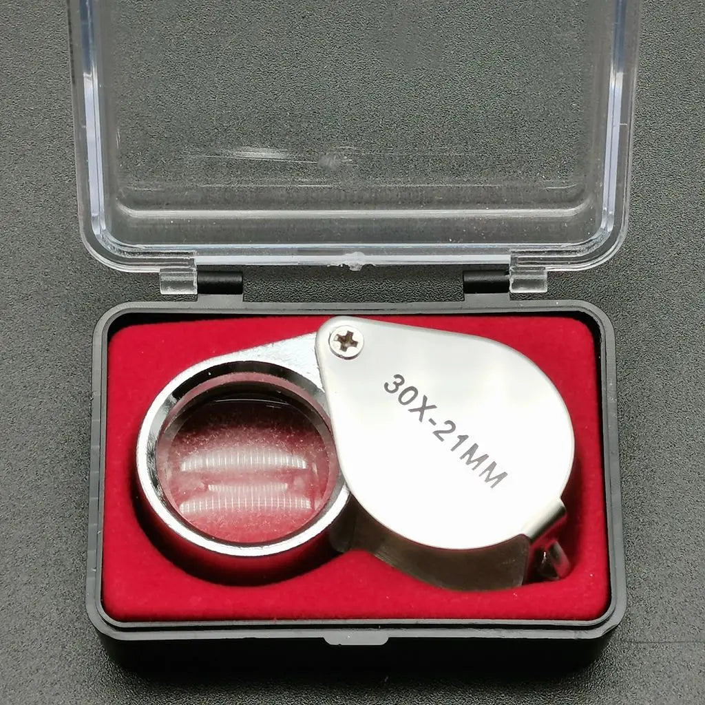 Wholesale Mini 30x21mm Jewelers Loupes Jewelry Magnifiers Magnifying Glass Ingenious Portable Loupe Silver Magnifier