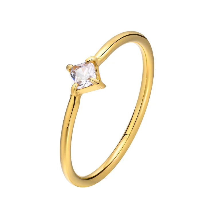 SP Elegant Fashion Wholesale Fine Wedding Ring Jewelry Stainless Steel Zircon Rings for Women