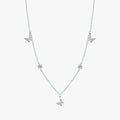 925 Sterling Silver Fashion Cute Flying Butterfly CZ Link Chain Charms Necklace for Women Fine Jewelry Accessories