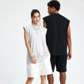2026 Splicing Sleeveless Men's Vest T Shirt Street Ins Loose Sports Vest Tshirt Men