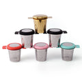 Cheap Price Tea Strainer Stainless Steel Tea Infuser Mesh Basket With Silicone Handle and Lid