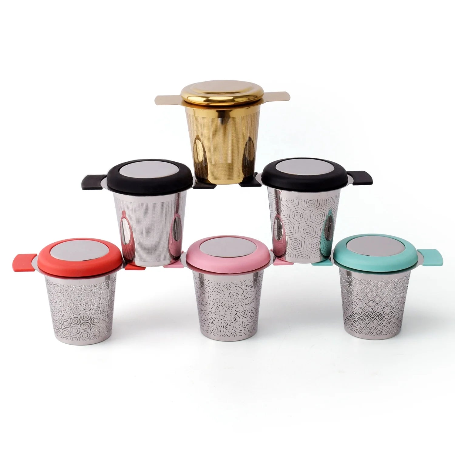 Cheap Price Tea Strainer Stainless Steel Tea Infuser Mesh Basket With Silicone Handle and Lid