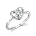 Luxury Jewelry White Gold Plating 925 Sterling Silver Heart Shape CZ Diamond Wedding Engagement Ring for Women Girls