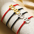 Stainless Steel 18k Gold Plated Dog Cat Paw Charm Bracelet Loss Remembrance Sympathy Keepsake Memorial Gift Macrame Paw Bracelet