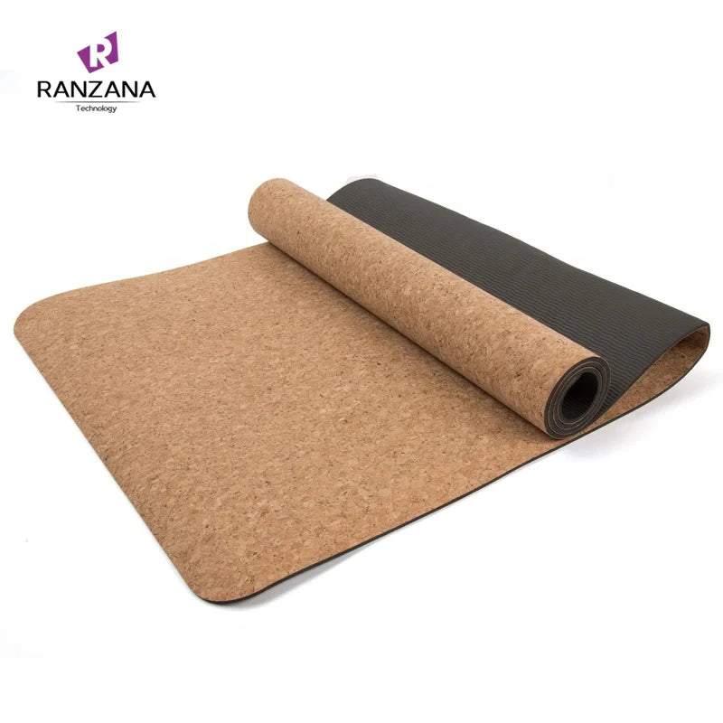 Eco-Friendly 3mm TPE Outdoor Natural Cork Yoga Mat Custom Private Label Cork Yoga Mat