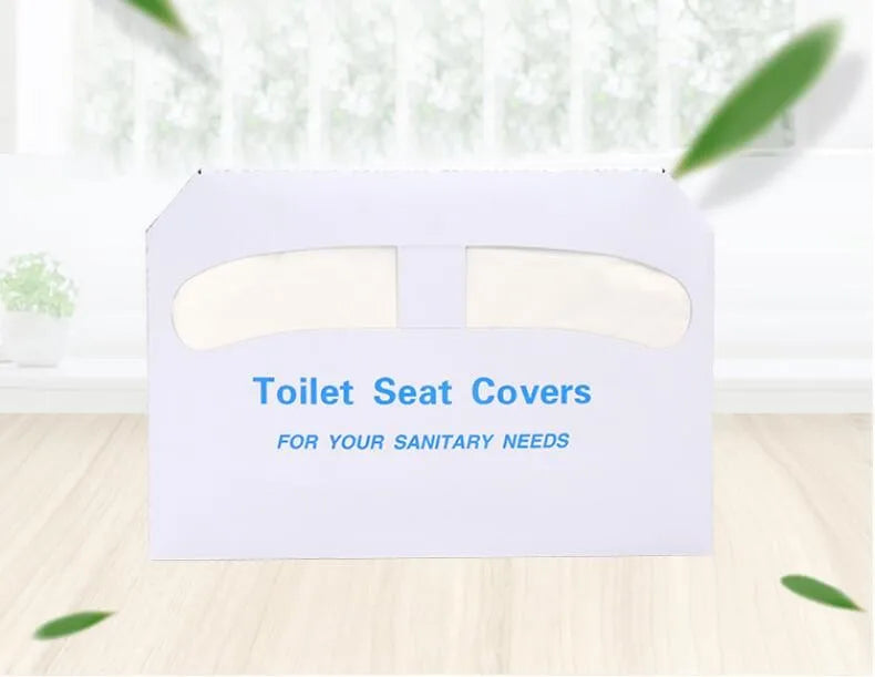 Hotel Disposable 1/2 Fold Eco-Friendly White Paper Toilet Seat Covers 36x42.5cm Flushable for Convenient Sanitation
