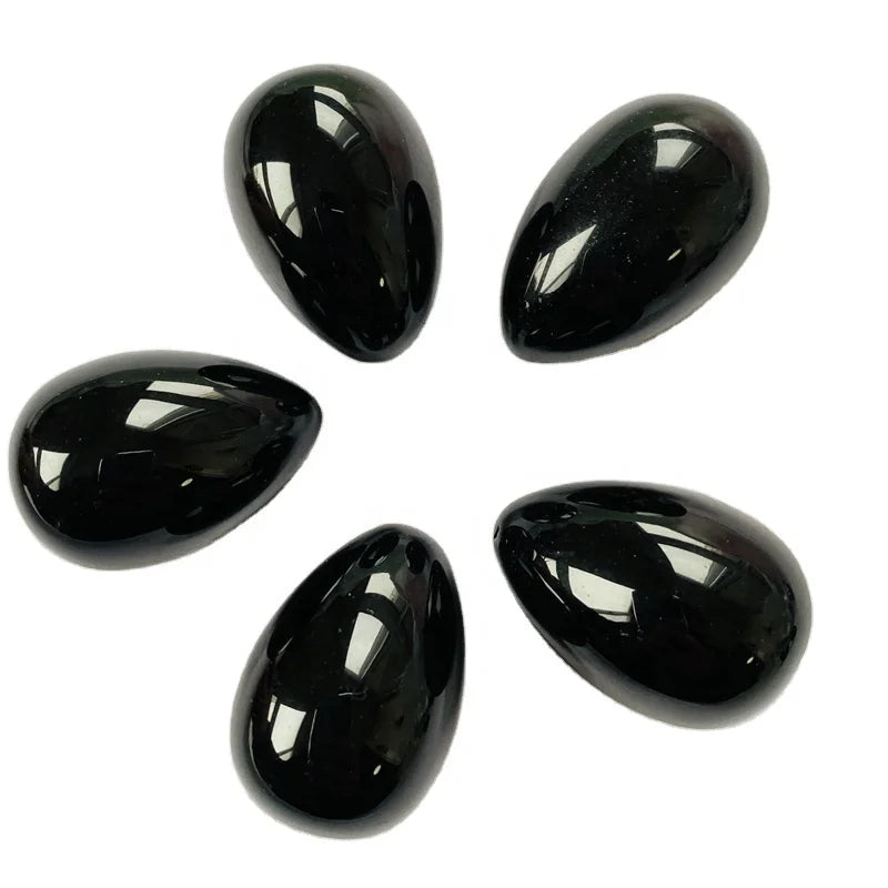 Wholesale Natural Black Obsidian Crystal Egg Quartz Yoni Eggs Healing