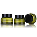 Hot Sale Products Wood Lid Olive Green Color Round Eye Cream Jars 5g 10g 15g 30g 50g 100g Glass Cream Packaging Jar