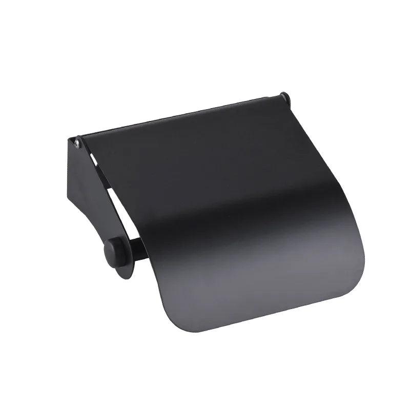 Matte Black Wall Mounted Roll Paper Holder 304 Stainless Steel Toilet Paper Rack