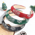 Simple Personality Advanced Sense Full Pearl Gradient Color Christmas Snow Sponge Headband for Women High Head Hair Accessories