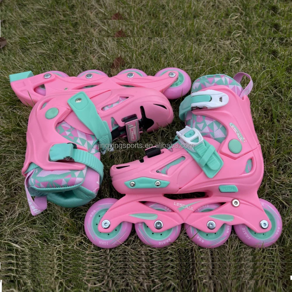 CR7 Kids Roller Skates PP Hard Boot Shell Adjustable Skating Inlin Skate Shoes  Children Retractable Roller Shoes