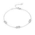 Daidan Bracelet Zircon Bracelet Love Mobius Silver Chain Dainty Three Infinity Ladies Bracelet