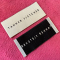 Custom High Density Woven Neck LabelCheap End Folding Thick Thread Garment Fabric Label