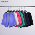 Custom Men Vintage Sun Dye Fade Sweat Polyester/Cotton Bermuda Shorts Raw Edge Breathable Mid Acid Wash