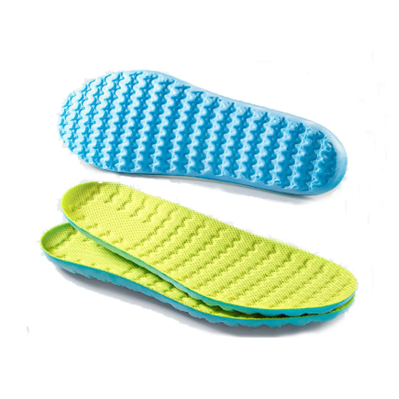Water Ripple Sports Insole for Summer Shock Absorption Elasticity Breathable Special PU Super Soft and Thick Coconut Inserts