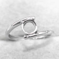 Semi Mount 6*6mm Sterling Silver Ring Empty Blank Support Claws Gems Setting S925 Frame Base Without Center Stone DIY for Inlay