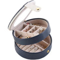 MINI  Portable Round Leather Travel pink Jewelry Box PU Luxury Storage Box Organizer Jewelry Display Boxes