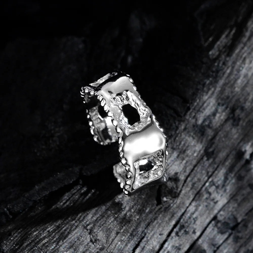 ICEBELA Fashion Jewelry Anillo De Plata 925 Korean Version Niche Design Irregular Hollow Female Open Index Finger Ring
