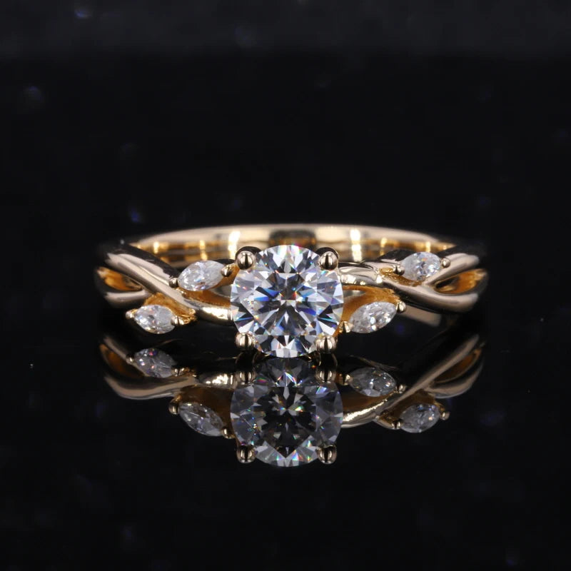 Starsgem Women Jewelry Wholesale 10k Solid Gold Lab Diamond Wedding Engagement Rings