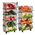 Fruit Basket for Kitchen Fruit and Vegetable Storage Cart Vegetable Basket Bins Rack for Onions and Potato