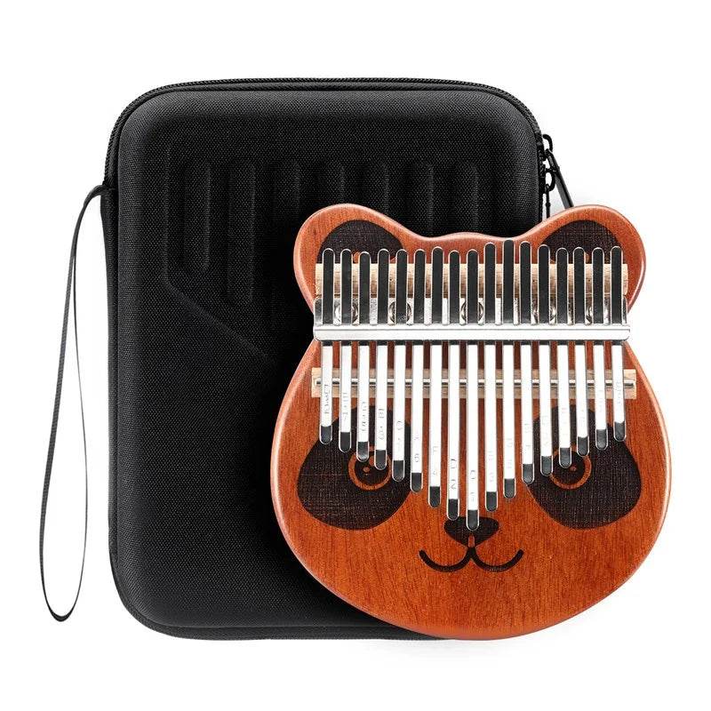 17 Key Kalimba Thumb Piano Mahogany Carb Steel Fingers Mbira Kids Adults Instrument PANDA Shaped Transparent Laser Logo