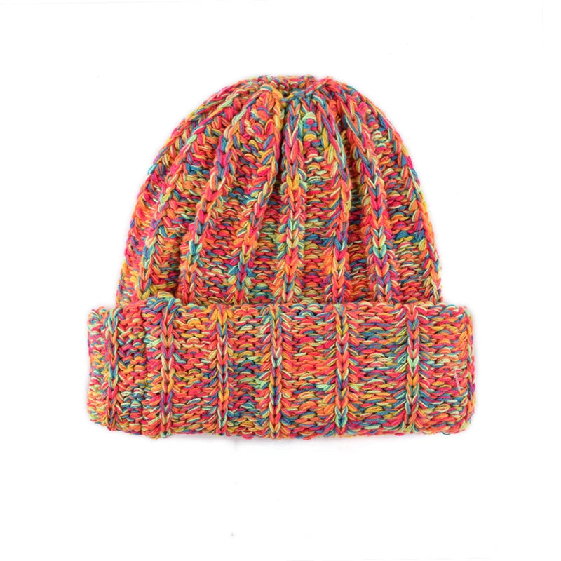 Colorful Winter Custom Camouflage Bows Eco-friendly Dye Thick 100% Organic Cotton Personalised Chunky Beanie Hats Leather Patch