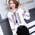Ethnic Boho Embroidered Blouse Summer Autumn Women Long Sleeve Blouse Ladies Girls Pullover Tops Blusa