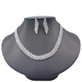 Fashion Korea European American Zinc Alloy Crystal Classic Pendant Earring Necklace Bridal Party Wedding Jewelry Sets for Women