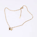 Fashion Jewelry PVD 18K Gold Plated Stainless Steel Wave Twisted Singapore Chain Butterfly Choker Necklace for Women Girl