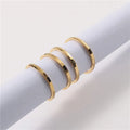 Joolim Jewelry Wholesale 18K Gold Plated Shiny Non Tarnish Tungsten Stainless Steel Plaid Mirror Surface Rings for Women