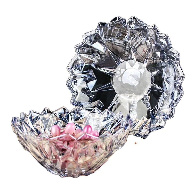 Light Luxury Transparent Crystal Glass Fruit Plate Gift Candy Fruit Plate