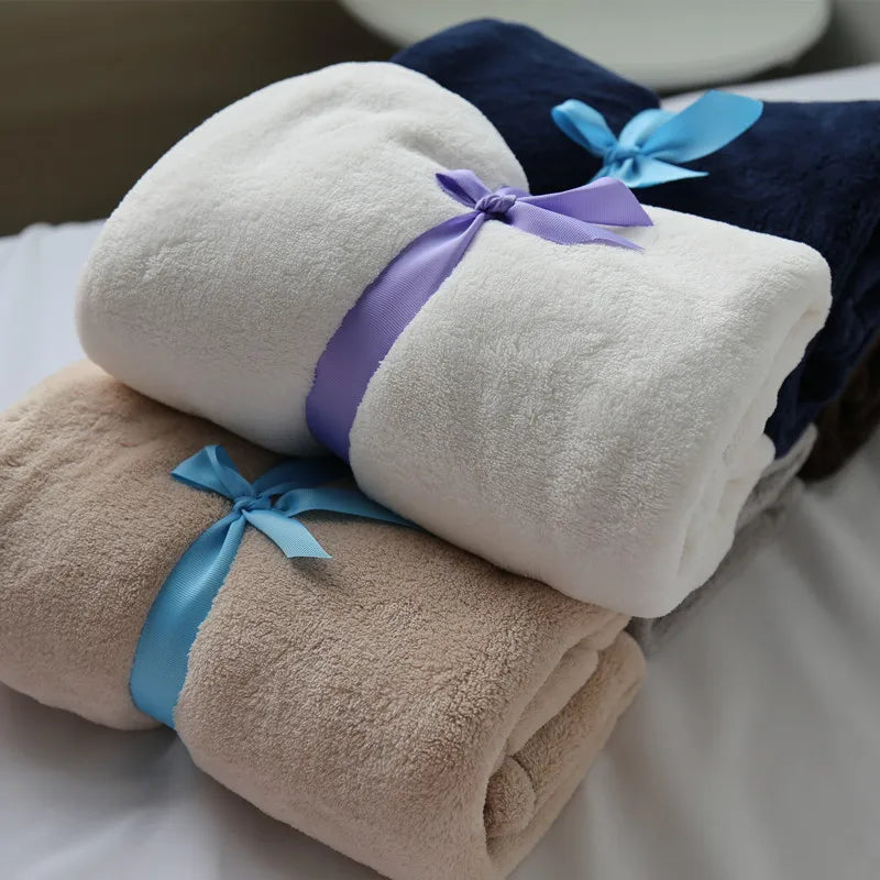Super Soft Throw Blanket Thick Bed Cover Blanket Plush Flannel Fleece Blanket
