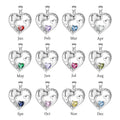 925 Sterling Silver 12 Birthstone Pendant Mother Daughter Dog and Puppy Love Silver Pendant