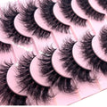 25mm Cross Long Thick Handmade Cruelty-Free Faux Mink 3D Full Strip False Eyelashes Wispy Strips Customizable