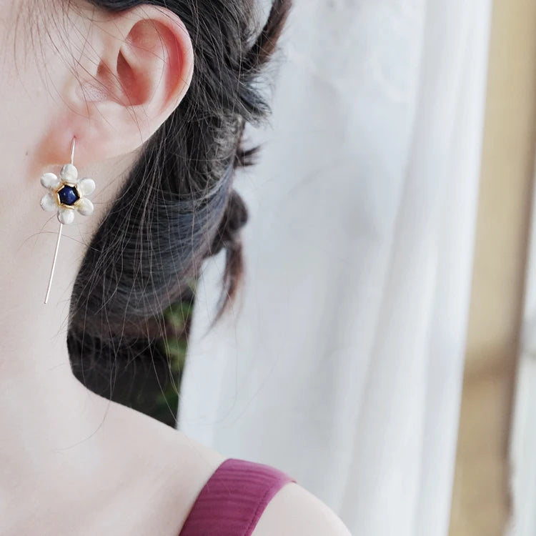 Wholesale Vintage Silver Flower Pineapple Hoop Earrings for Women Wedding Party Gift Fashion Jewelry
