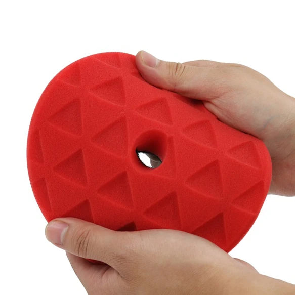 German Hot Selling 4/5/6 Inch Red Soft Machine Car Polishing Pads Foam Hongjie Packing Kits High Gloss Car Polishing Pad