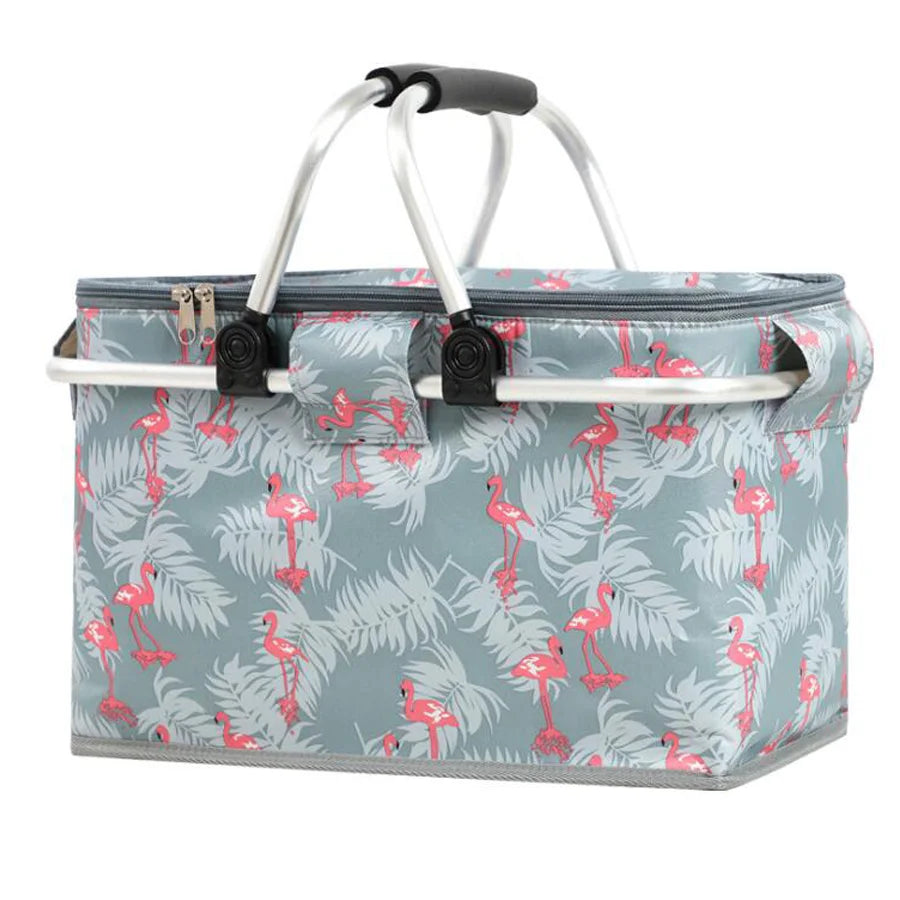 Hot Sale New Pattern Large Foldable Insulated Lunch Box With Handles