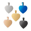 Wholesale Jewelry Manufacturer Custom Engraved LOGO Blank Heart Pendant Stainless Steel High Polish Heart Shape Charm Pendant