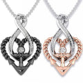 New Classic Design Unisex Alloy Pendant Twined Heart Anchor Sweater Necklace for Jewelry Gift