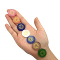 7 Chakra Cat Eye Synthetic Stones with Engraved Chakra Symbols for Home Decor Reiki Energy Healing Crystal