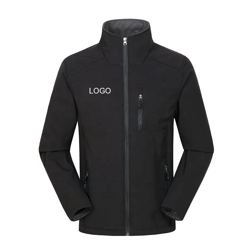 Custom Logo Work Windproof Outdoor Waterproof Soft Shell Quilted Breathable Quick Dry Sailorm Collar Autumn Men's Jacket