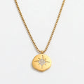Fenny Wholesale 18K PVD Plated Irregular Star Burst Zirconia Pendant Stainless Steel Choke Chain Necklace for Women