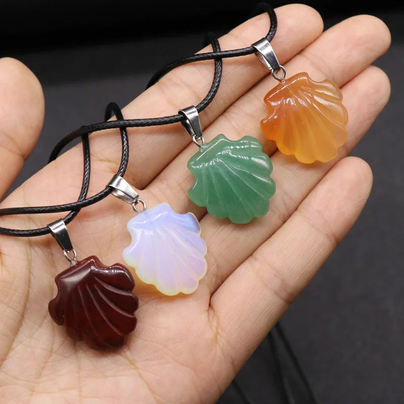 Wholesale Natural Gemstone Pendants Fashion Jewelry Pendant Shell Shaped Top Fashion Jewelry Pendants