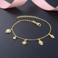 Adjustable Trendy Bohemian Slap Heart Charm Bracelet Gold Rhodium Plated Zircon Women's Parties Gifts Sterling Silver Jewelry