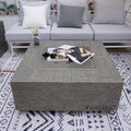 Outdoor 35.8" Natural Concrete Grey Square Fire Pit Table 65000 BTUs Propane Gas Durable and Stylish