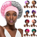 Large Satin Silk Hair Bonnet for Sleeping Elastic Wide Band Bonnets for Black Women Braids Silk Hair Wrap Night Sleep Caps