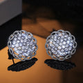 CAOSHI New Full Gems Cubic Zirconia Inlaid Flower Stud Earrings Silver Color Flower Charm Wedding Stud Earrings Bridal CZ Women