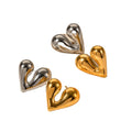 Minimalist Stainless Steel Hammered Heart Shape Stud Earrings Titanium Steel Elegant Mini Plain Heart Earrings for Women Girls