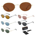 2025 Unisex Retro Vintage Small Oval Sunglasses Classic Style Polarized UV 400 Glasses Available Black Gold Silver Yellow Men