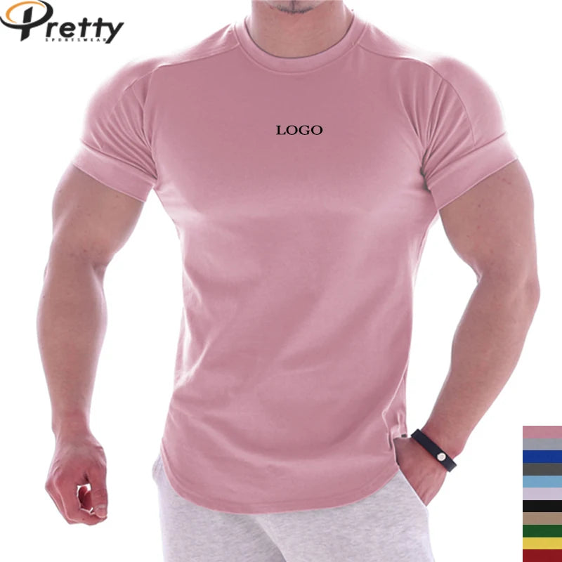 Wholesales Blank Short Sleeves Tee Sports Gym Fitness Quick Dry Men's Tshirts Summer O Neck Polyester Custom T-shirt for Men